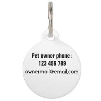 Black Cat Ronde Pet ID Tag Huisdierpenning