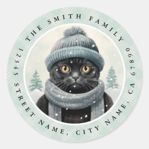 Black Cat Ronde Stickers