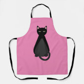 BLACK CAT roze schattig mam KEUKEN SCHORT (Voorkant)