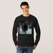 Black Cat Running Snow T-shirt (Voorkant volledig)