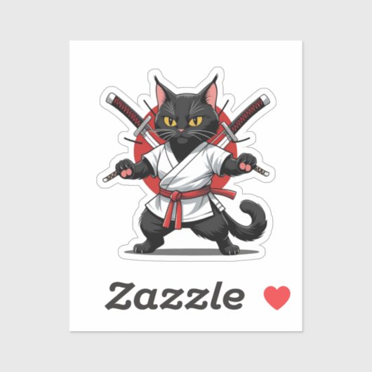 Black Cat Samurai Stickers (Vel)