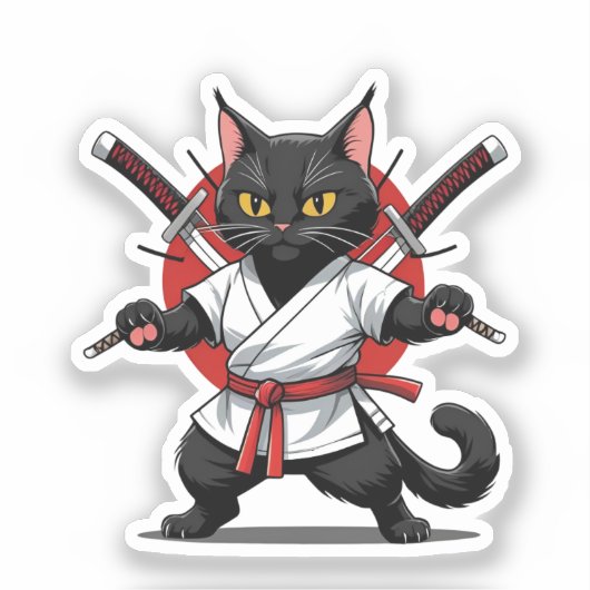 Black Cat Samurai Stickers (Recto)