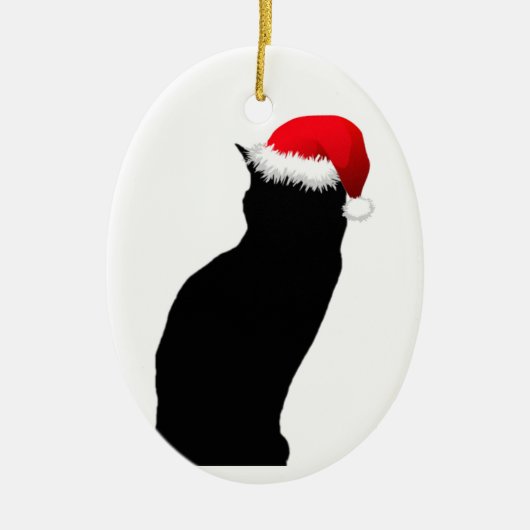 Black Cat Santa Ornament (Voorkant)