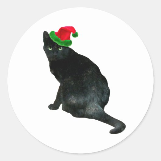 Black Cat Santa Stickers (Devant)