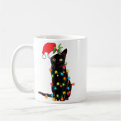 Black Cat Santa Tangled Up In Christmas Lights _1 Koffiemok (Links)