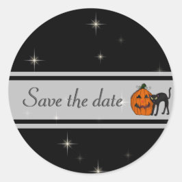 Black Cat Save the Date Stickers