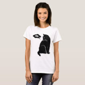 Black Cat Says No - Funny Cat Mom Cat Lover T-shirt (Voorkant volledig)