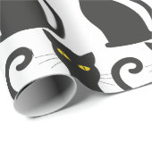 Black Cat Schattige Cadeaupapier (Rol Hoek)