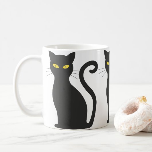Black Cat Schattige Koffiemok (Met donut)