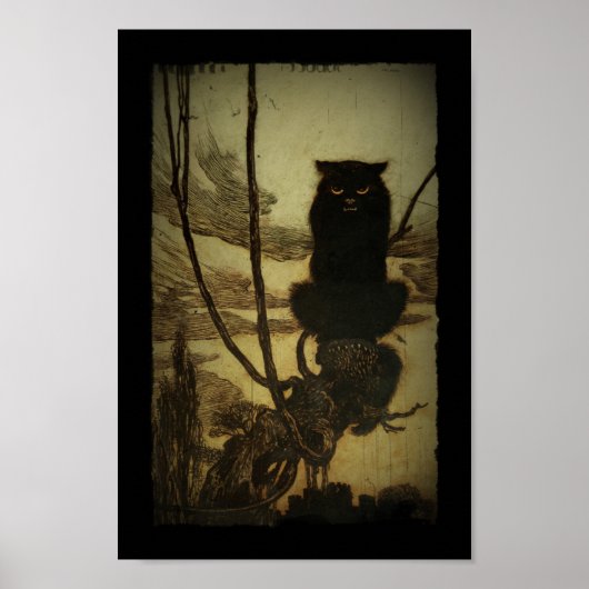 Black Cat Scowling Poster (Voorkant)