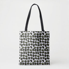 Black Cat Seamless Pattern Pet Lovers Draagtas