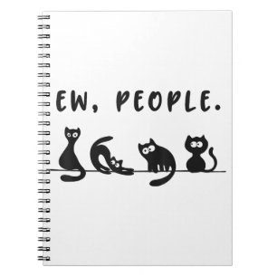 Black cat shirt grappige vrouwen nieuw mensen meow notitieboek