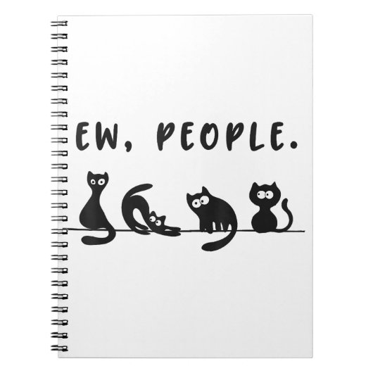 Black cat shirt grappige vrouwen nieuw mensen meow notitieboek (Voorkant)