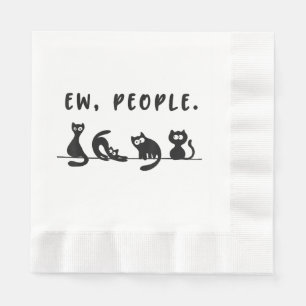 Black cat shirt grappige vrouwen nieuw mensen meow servet