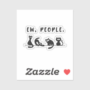 Black cat shirt grappige vrouwen nieuw mensen meow sticker