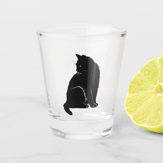 Black Cat Shot Glass Glas (Voorkant)