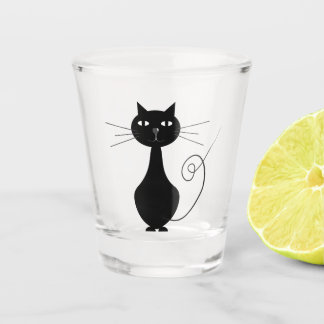Black cat shot glass shot glas