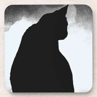 Black Cat Silhouette Bier Onderzetter