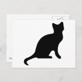 Black Cat Silhouette Briefkaart (Voorkant / Achterkant)