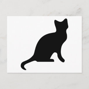 Black Cat Silhouette Briefkaart