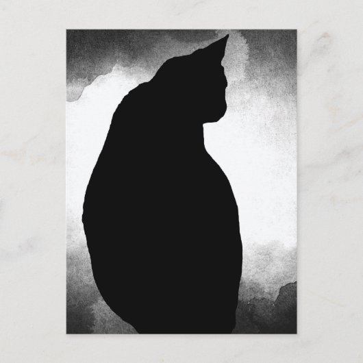 Black Cat Silhouette Briefkaart (Voorkant)