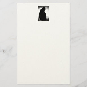 Black Cat Silhouette Briefpapier