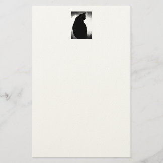 Black Cat Silhouette Briefpapier