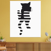 Black Cat Silhouette Canvas Afdruk (Insitu (Woonkamer))