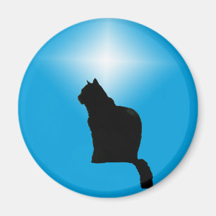 Black Cat Silhouette en Star - magneet