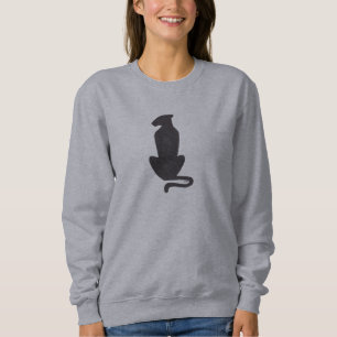 Black Cat Silhouette femmes gris sweatshirt