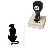 Black Cat Silhouette grand tampon caoutchouc avec  (Tamponné)