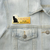 Black Cat Silhouette Halloween Naamplaatje (In situ)