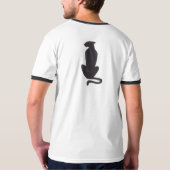 Black Cat Silhouette homme ringard blanc T-shirt (Dos entier)