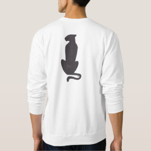 Black Cat Silhouette hommes blanc sweatshirt dos