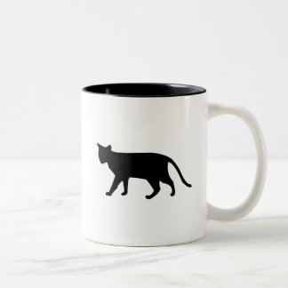 Black Cat Silhouette Kitten Spint eenvoudige kunst Tweekleurige Koffiemok