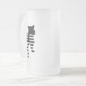 Black Cat Silhouette Matglas Bierpul (Voorkant links)