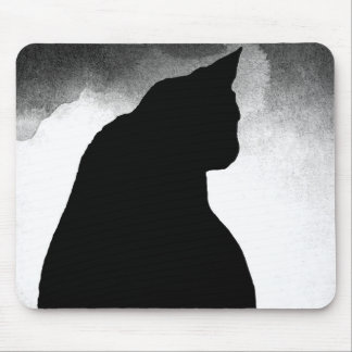 Black Cat Silhouette Muismat