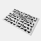 Black Cat Silhouette Pattern - Aangepaste naam Deurmat (Schuin)
