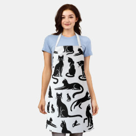 Black Cat Silhouette Pattern Schort