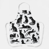Black Cat Silhouette Pattern Schort (Voorkant)