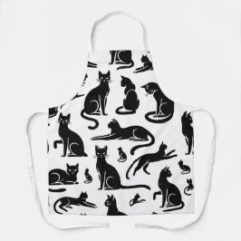 Black Cat Silhouette Pattern Schort