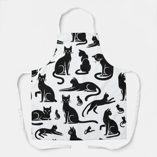 Black Cat Silhouette Pattern Schort (Voorkant)