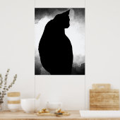 Black Cat Silhouette Poster (Keuken)