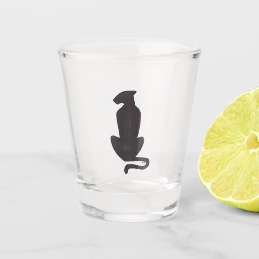 Black Cat Silhouette shot glas (Voorkant)