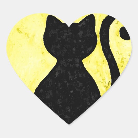 Black Cat Silhouette sticker (Voorkant)
