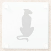 Black Cat Silhouette White glass onderzetter (Achterkant)