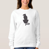 Black Cat Silhouette women white sweatshirt (Voorkant)