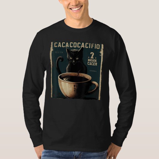 Black Cat Soccer Coffee T-shirt (Voorkant)