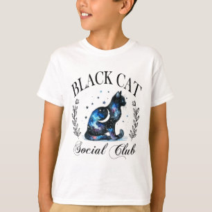 Black Cat Social Club Celestial Cat Halloween Goth T-shirt