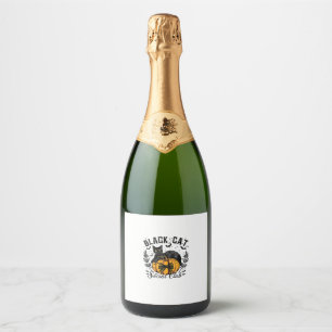 Black Cat Social Club, Halloween, Coquette, Gothic Sparkling Wijnetiket